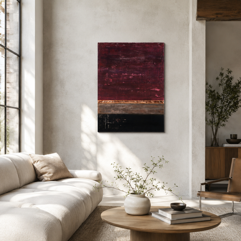 Burgundy Structure, 75 x 100
